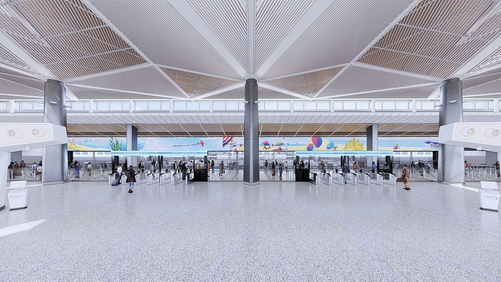 Security gates at EWR